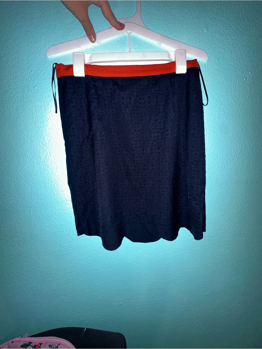 Pixley Navy Skirt with Red Waistband